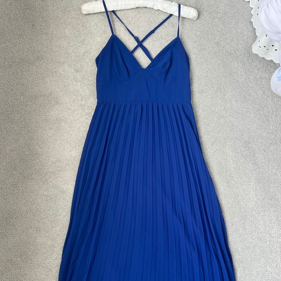 Lulus Perfectly Passionate royal blue chiffon midi dress- Women’s XS - Picture 3 of 5